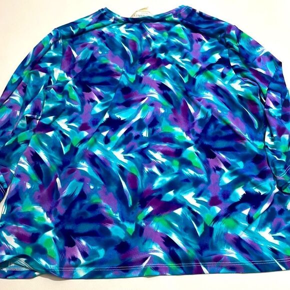 Allison Daley Petite Print 3/4 Sleeve Top - Picture 3 of 8